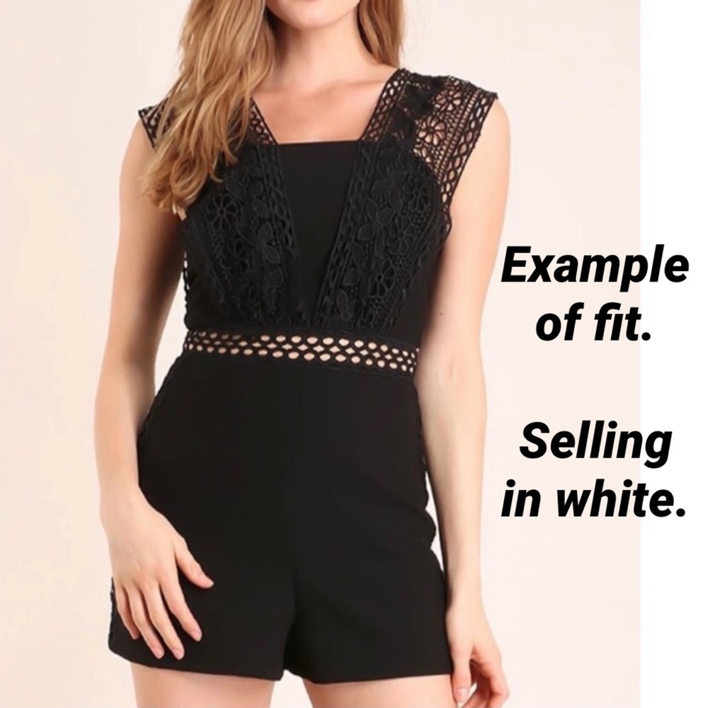 Like new! Free shipping! Parvenue White Lace Romper - Picture 2 of 11